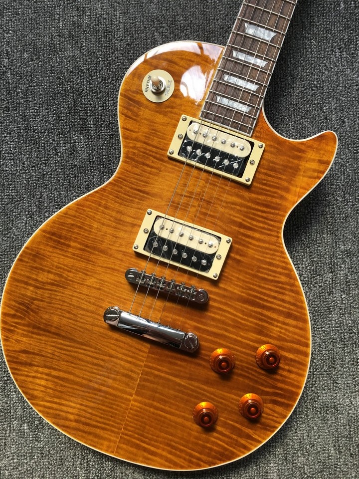 LP 1959 R9 Electric guitar Tiger Flame with Chrome hardware luxury finished way with Chrome hardware LP standard Electri