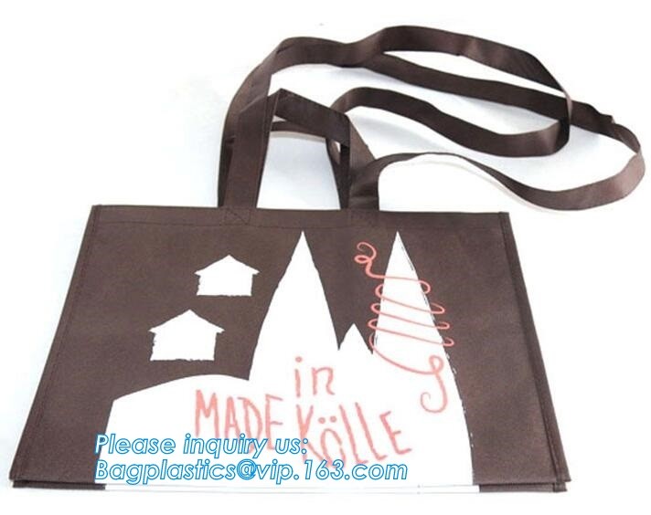 Promotional Custom LOGO Printed Gift Tote Shopping Non Woven Bag, Classic Black Non Woven Fabric Shopping Carry Bag Whol