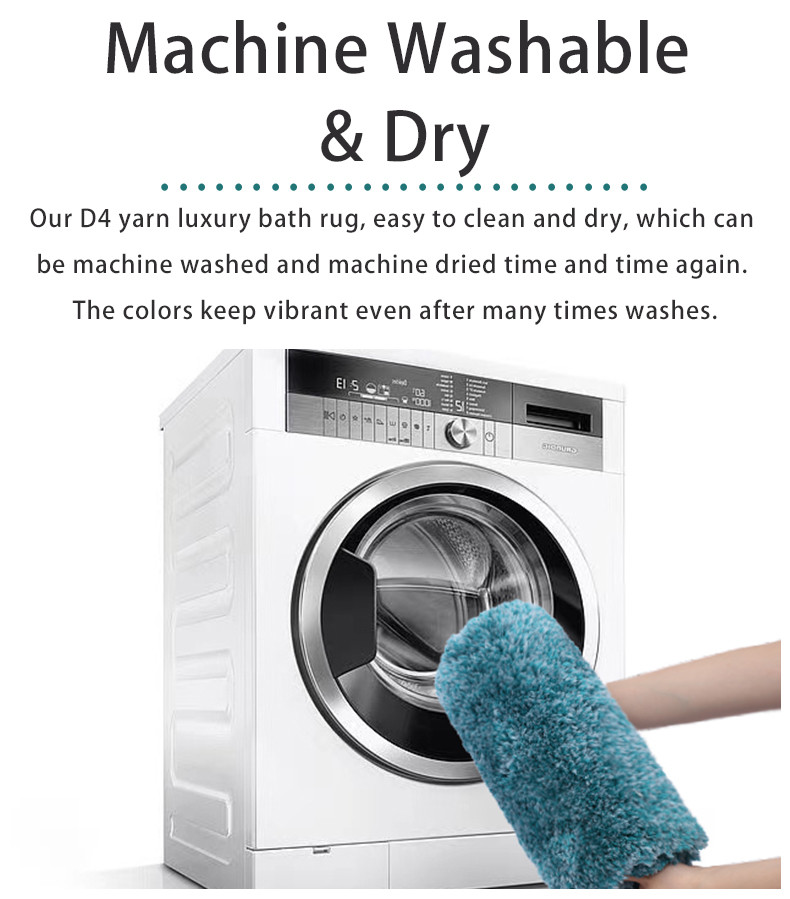 Thick Microfiber Non Slip Absorbent Bathroom Rugs Machine Washable