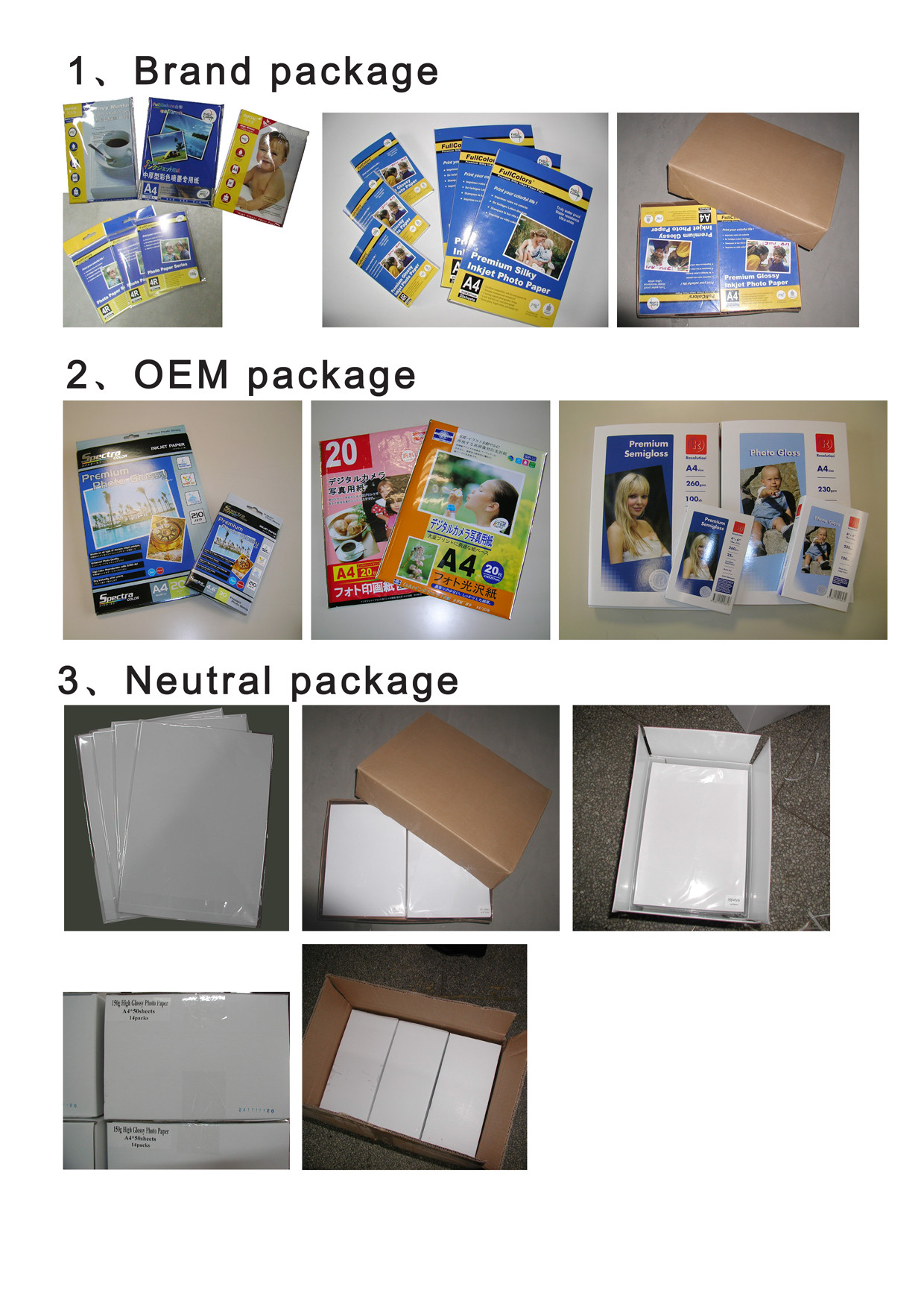 Professional 110Gsm High Glossy Inkjet Photo Paper A4 4R Sheets For Inkjet Printer
