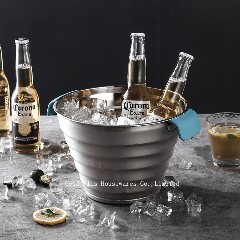 25cm Iron Stainless Steel Water Bucket With Two Plastic Handle