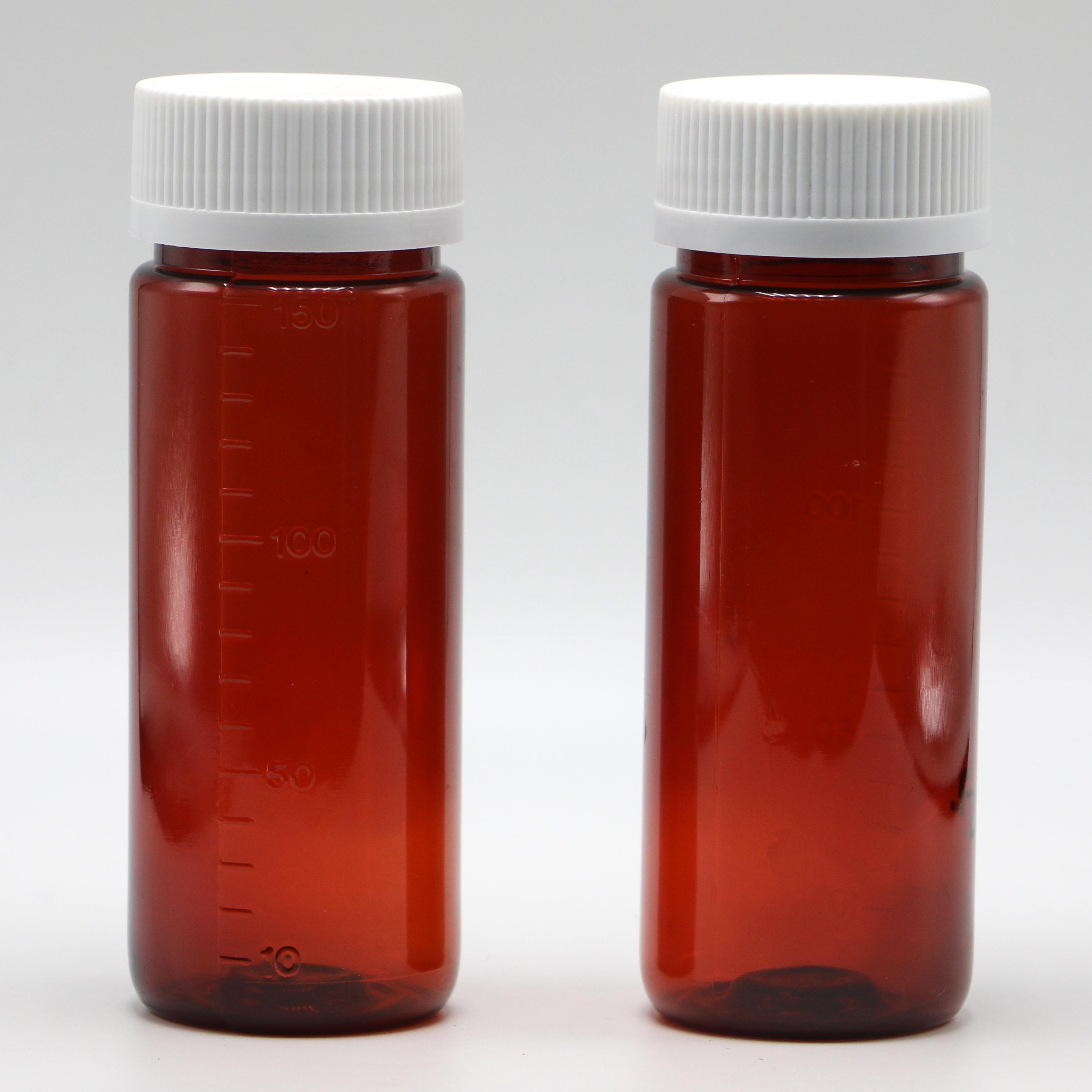 SCREW CAP 150ml Brown PET Bottle for Plastic Liquid Supplement and Child Safety Lids