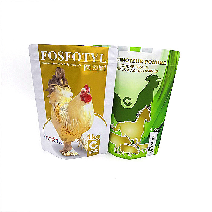 Chicken Feed Plastic Pouches Packaging Eco Friendly Bopp Laminated Zipper Woven Bag