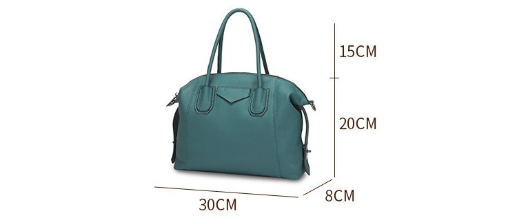Small Simple Top Layer Dark Green Cowhide Leather Tote Handbags Purse