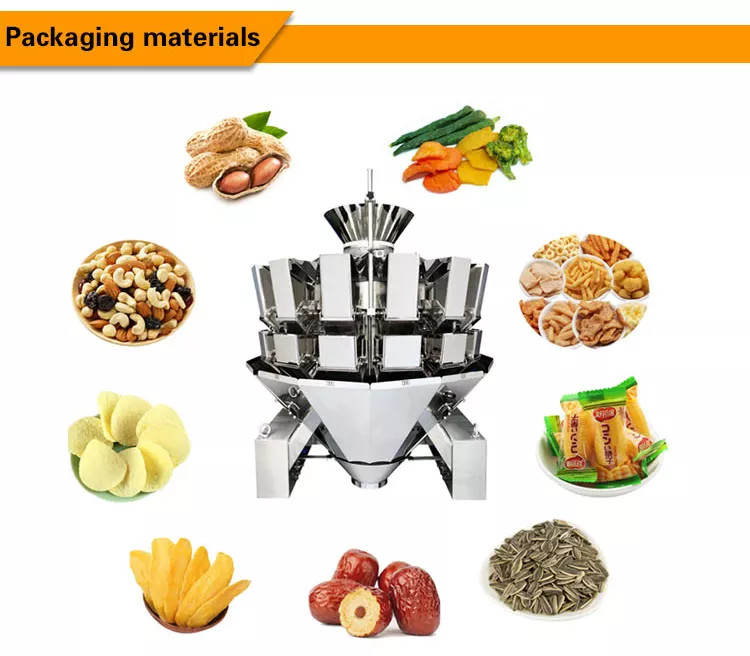 10/14 Heads Multi Head Combination Weigher For Dry Fruit Candy Snack