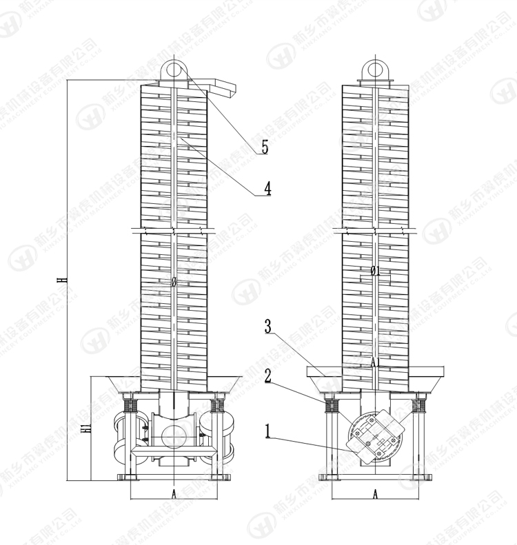 220V Industrial Bucket Elevators Pellet Granule Helix Vertical Vibrating Spiral Conveyor