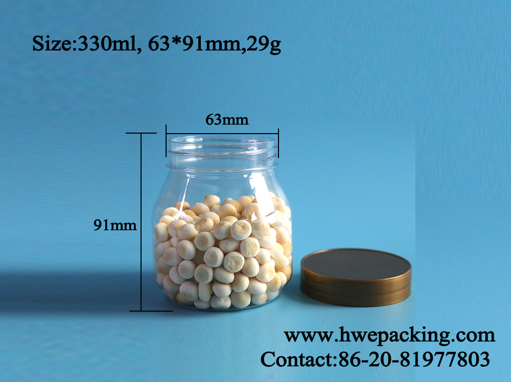 Disposable Sealable Screw Lid Plastic Packaging Jar 11oz For Children Babies Food Supplements