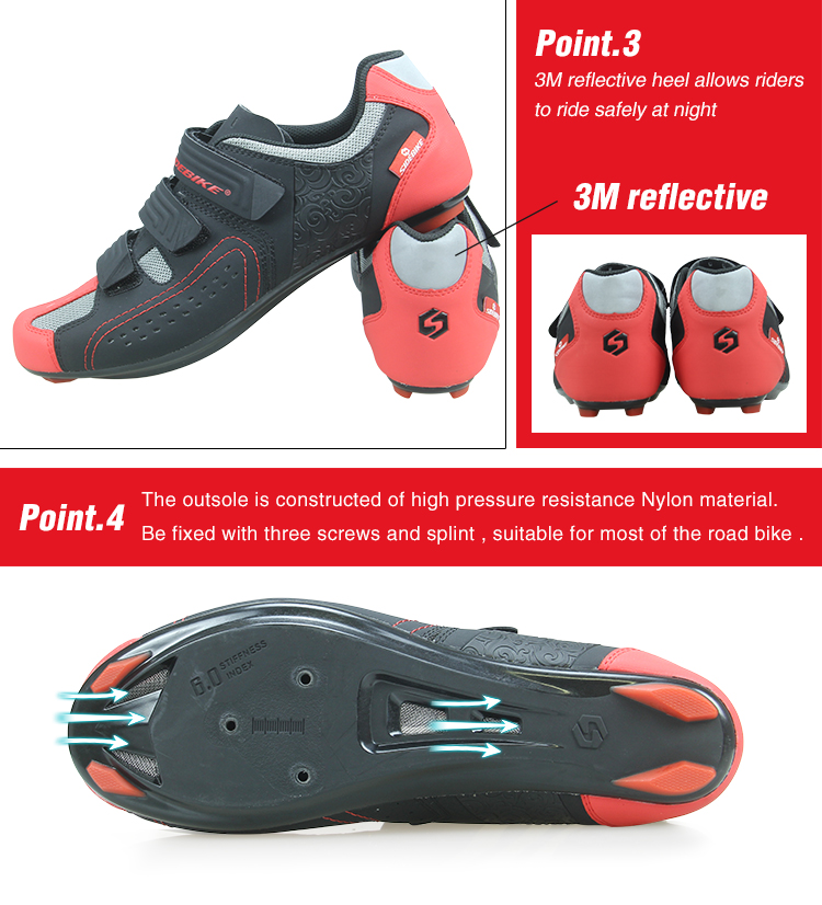 Lightweight Road Riding Shoes PU Mesh Upper High Security Excellent Slip Resistance