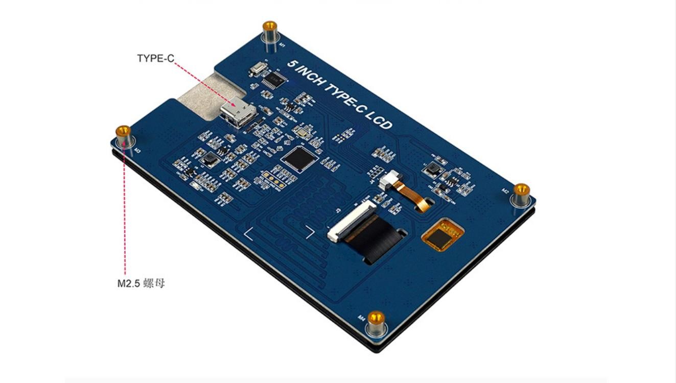 5 Inch TFT LCD Display Module With PCBA , TYPE-C Interface, 720X1280 Resolution