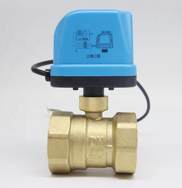 Miniature Electric actuator Two-way motorized Ball 3 way Valve with Three-wire Two-control for Air Conditioning Water Heating