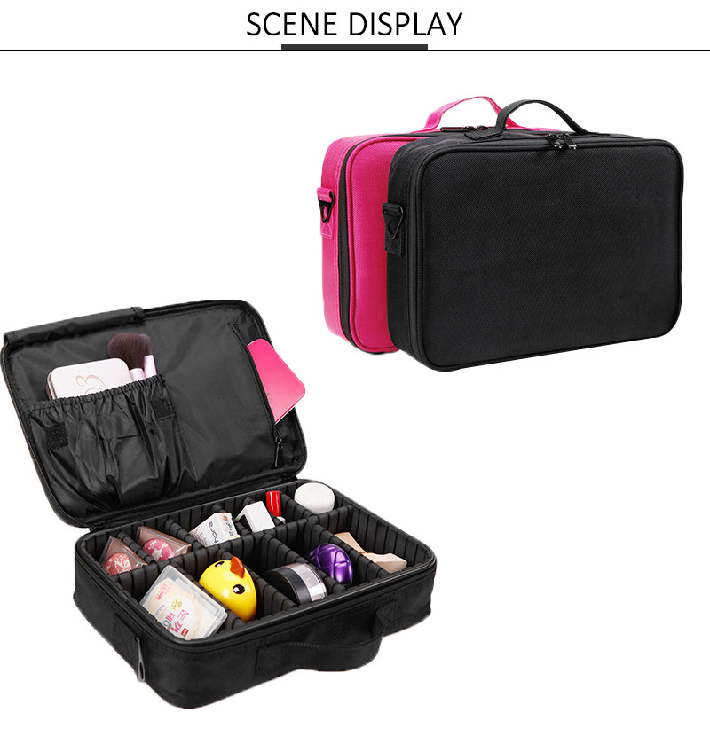 Adjustable Dividers Travel Cosmetic Organizer Toiletry Bag