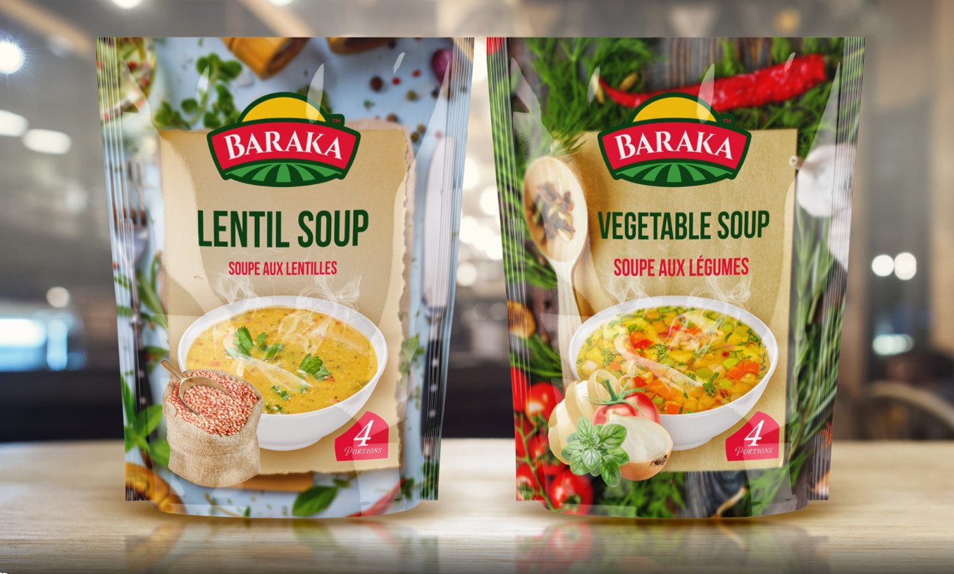 250g 500g 1kg Stand Up Soup Pouches , Moisture Proof Stand Up Bags
