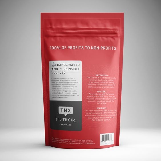 Stand Up 130 Microns Coffee Pocket With One Way Degassing Valve