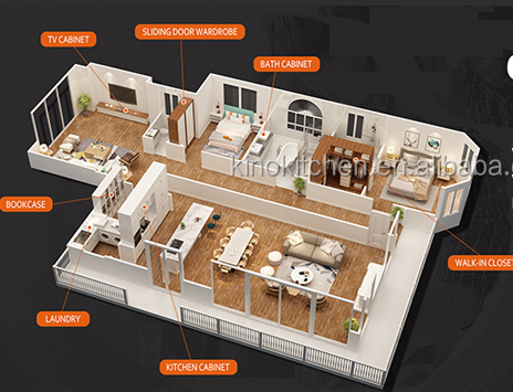 Modular Modern Grey Kitchen Cabinets Durable Stainless Steel Base Cabinets