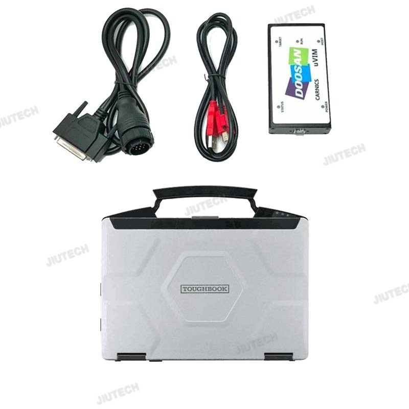 CF54 Laptop + For Doosan Diagnostic Tool DOOSAN Uvim Engine Fault Detector DDT SCR DPF DCU ECU Excavator Diagnostic Scanner