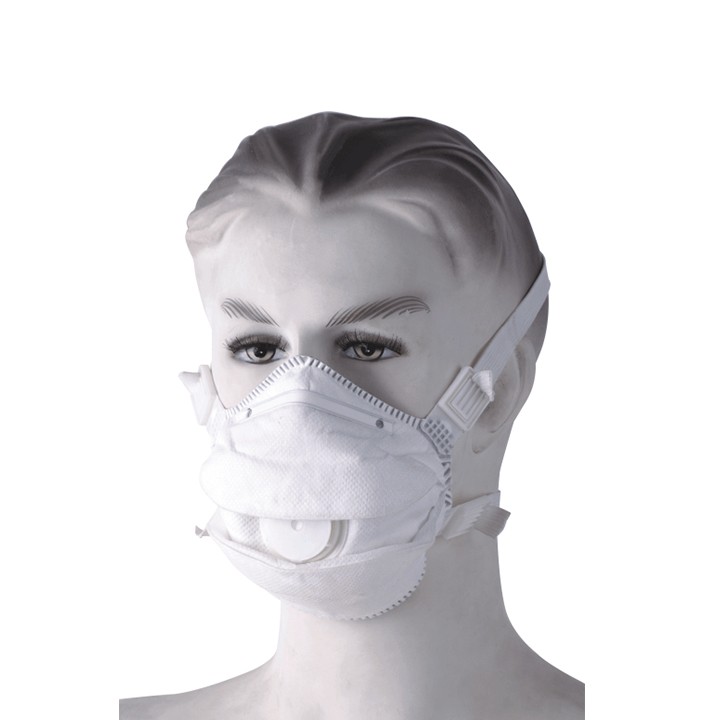 Adjustable Straps Cup Shape Three Layers Particulate Face Masks for Adult Men Women White
