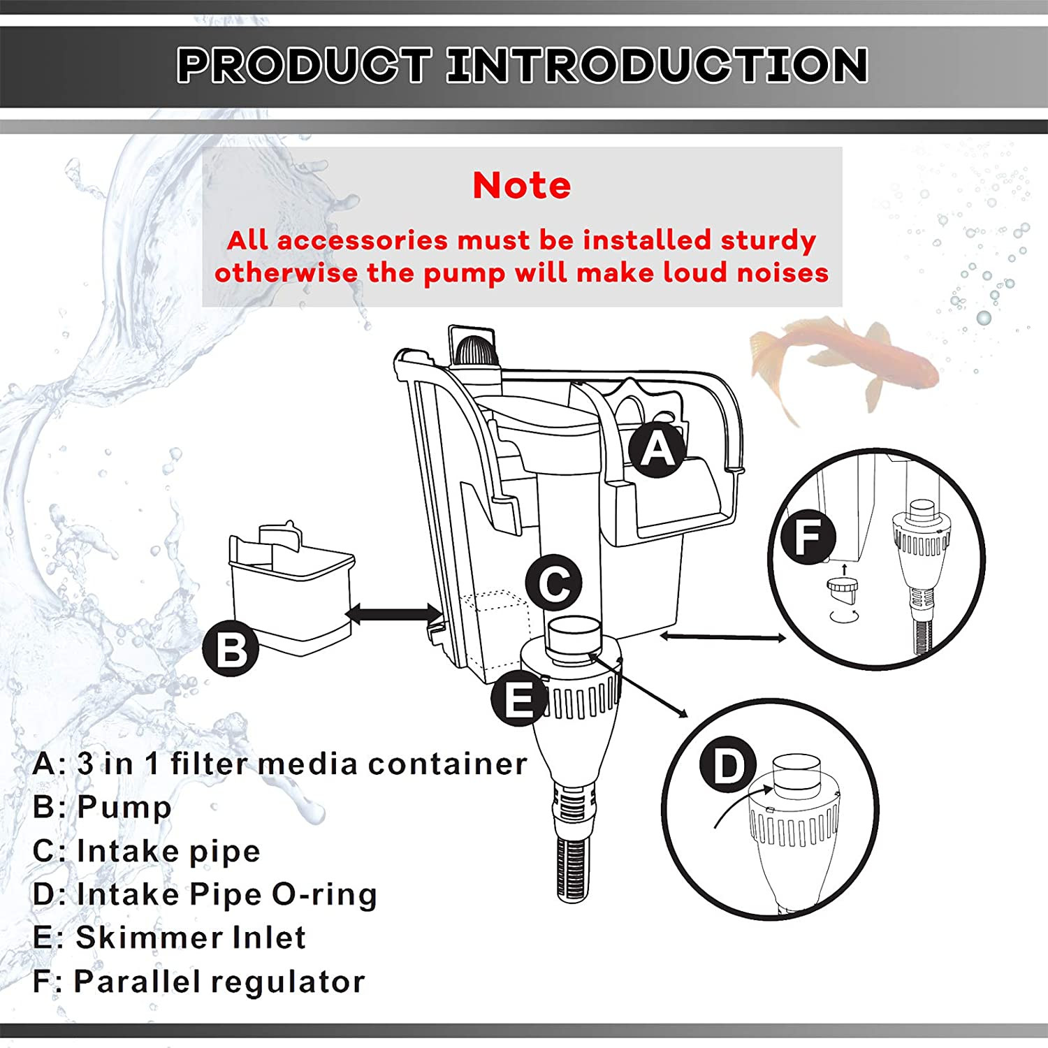 Biofiltration Adjustable Flow Aquarium Water Filter For 5-30 Gallon
