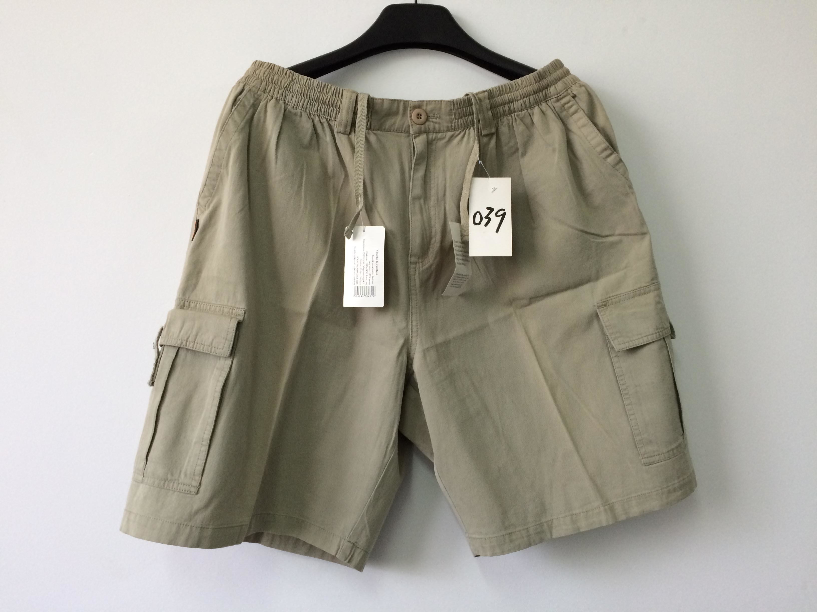 short, mens short in T/C 65/35 fabric, fishing short, casual short, khaki color, S-3XL