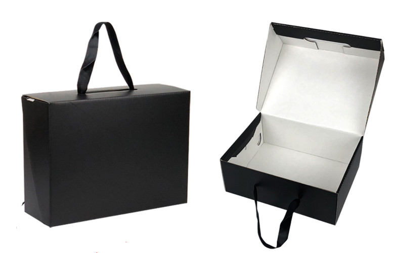 Black Pink Corrugated Clothing Shipping Packaging with Design Logo Mailer Box for Dress Shoes