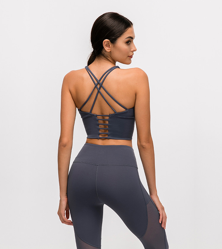 2021 popular Criss Cross Back Yoga top Women'S activewear Sports Fitness Bra
