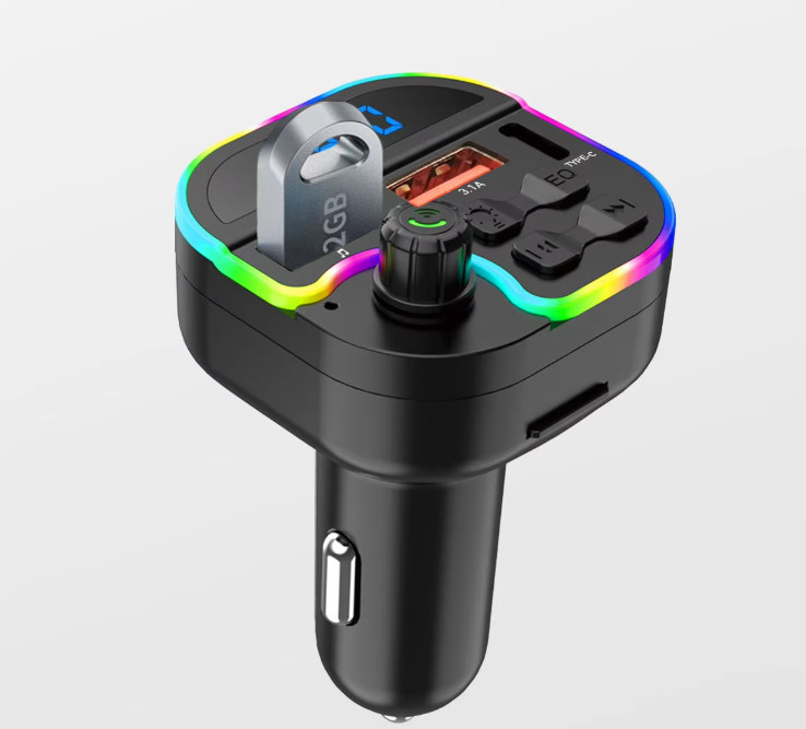 Colorful Light USB Car Charger With BT Fm Transmitter Car Mp3 Player FM Modulator