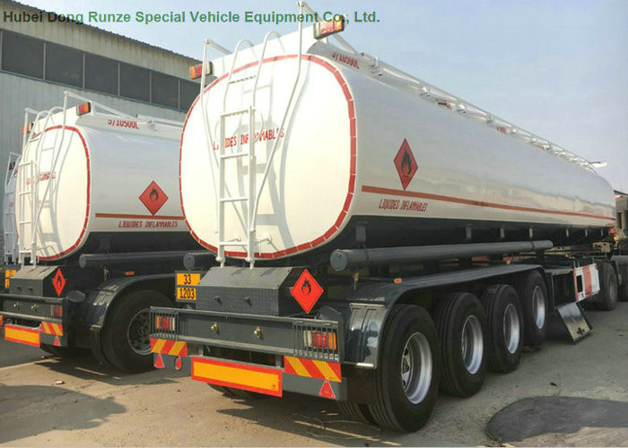 53m3 Steel Fuel Tanker Semi Trailer 4 Axles For Diesel ,Oil , Gasoline, Kerosene Transport 50Ton