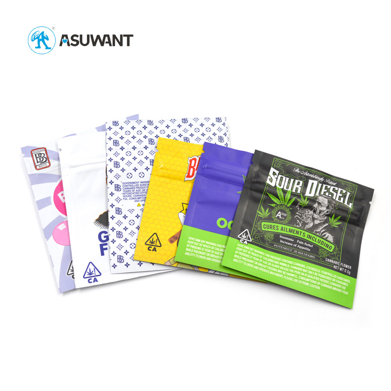 Compostable Zipper Mylar Packaging Pouch Plastic Bag For Coffee Tea Nut Food