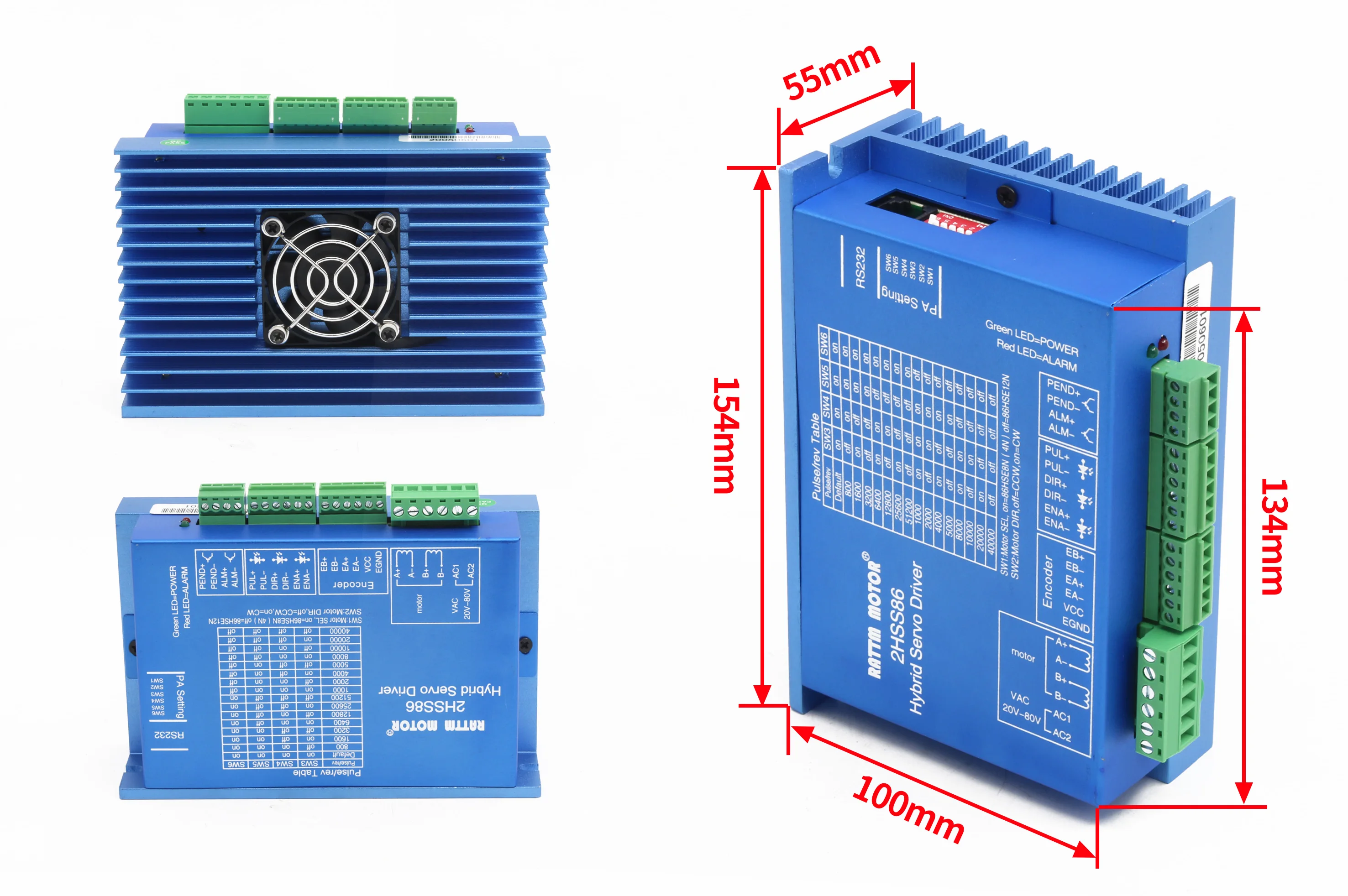 Nema34 Closed Loop Servo Motor 650oz-In 82mm 2HSS86 Driver CNC Controller Kit