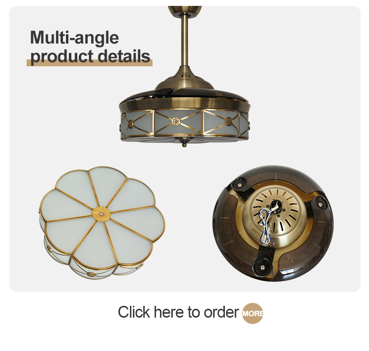 1stshine Foldable Ceiling Fan with Lights Custom Decorative Lighting and 10-Year Motor