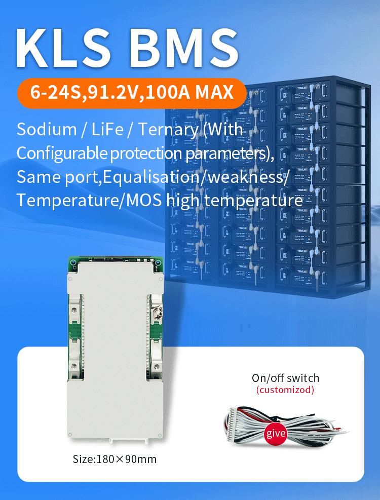 High Power E-Motorcycle BMS 90A 100A Lifepo4 Li-Ion NMC Battery BMS 16S 20S 24S 80A