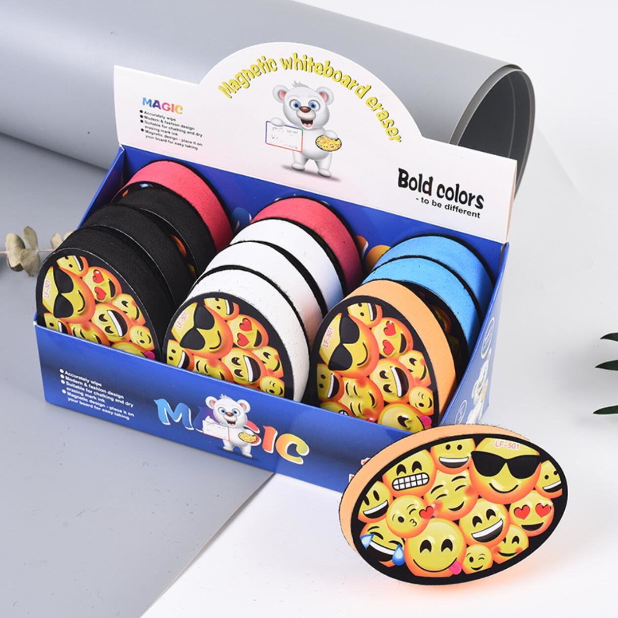 Cartoon Emoticon Magnetic Dry Eraser Magnet For Blackboard Whitebaord