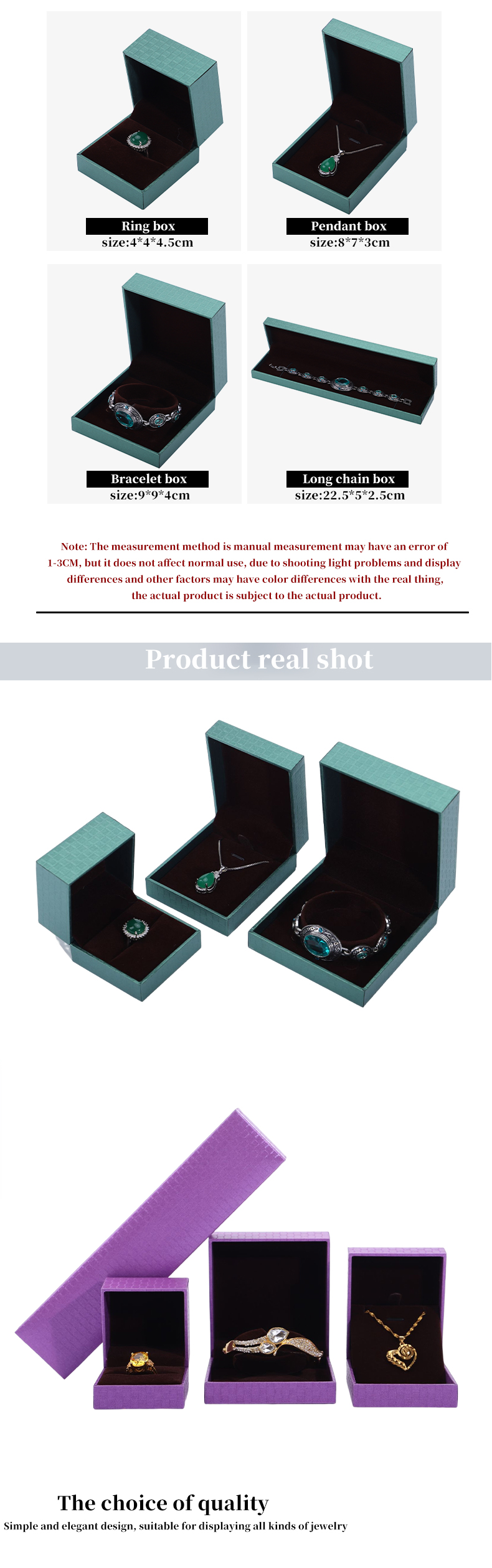 Green Paper Jewelry Display Box , Pendant Bracelet Necklace Ring Jewelry Packaging