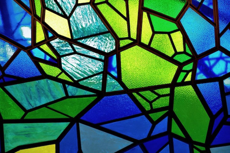 Custom Pattern Stained Glass Panels Textured Surface For Cathedral
