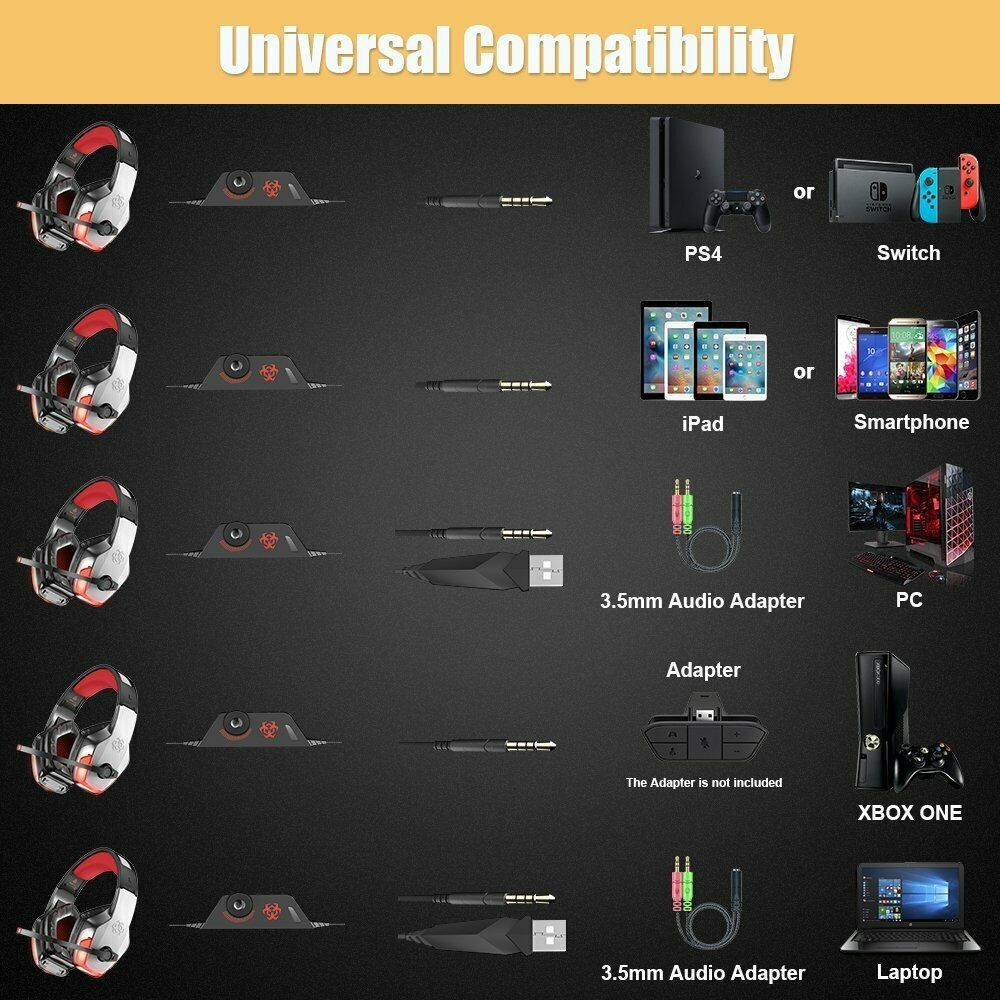 3.5MM PS4 2.2kohm HUNTERSPIDER V4 Headset Gaming
