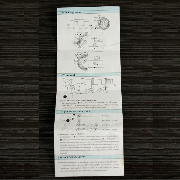 AC 220V 16A 24 hours Analog Mechanical Time Switches Manual /Auto timer
