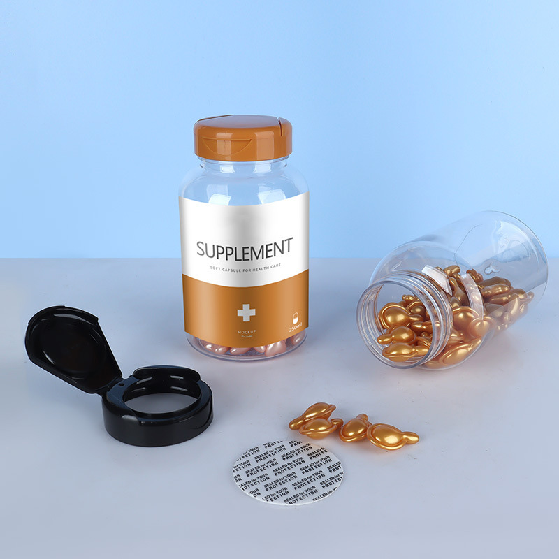 Promotion Plastic Capsule Medical Bottle 8oz Black Empty Plastic Pill Bottle Container with Tamper Proof Cap Sample Provide