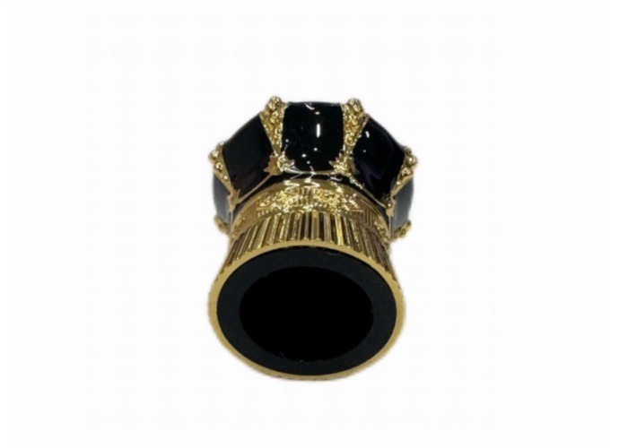 Glossy Surface Black Diamond Zamak Perfume Lids Metal Perfume Bottle Caps