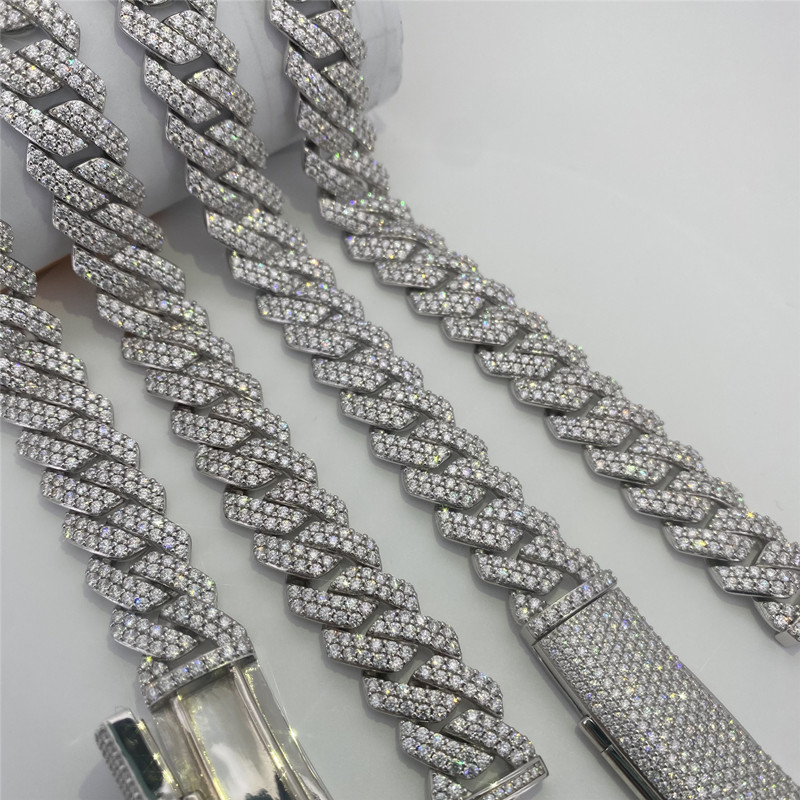Men's Jewelry Moissanite Cuban Link VVS1 D Inlaid Cuban Link Bracelet