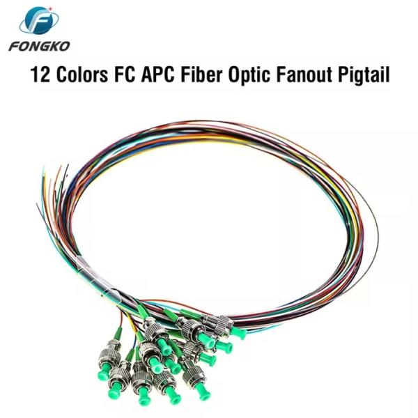 Fiber Optic SM Fiber Pigtail 12 core 0.9mm G652D PVC LC FC SC ST UPC APC fiber pigtail
