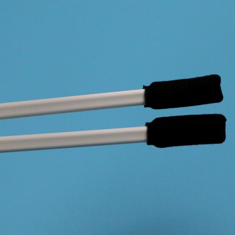 TX712 Lint Free Black Square Sponge Stick White Handle Rectangular Cleanroom Foam Swab for Printer Cleaning