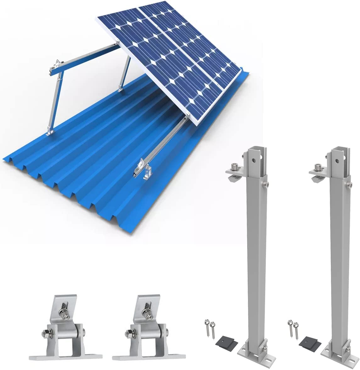 Adjustable Rear Leg Front Leg Solar Racking for PV Solar Panel Installation Efficiency