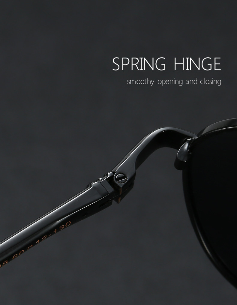 Memory Metal Frame Polarized Sunglasses Fashion Spring Leg Stylish
