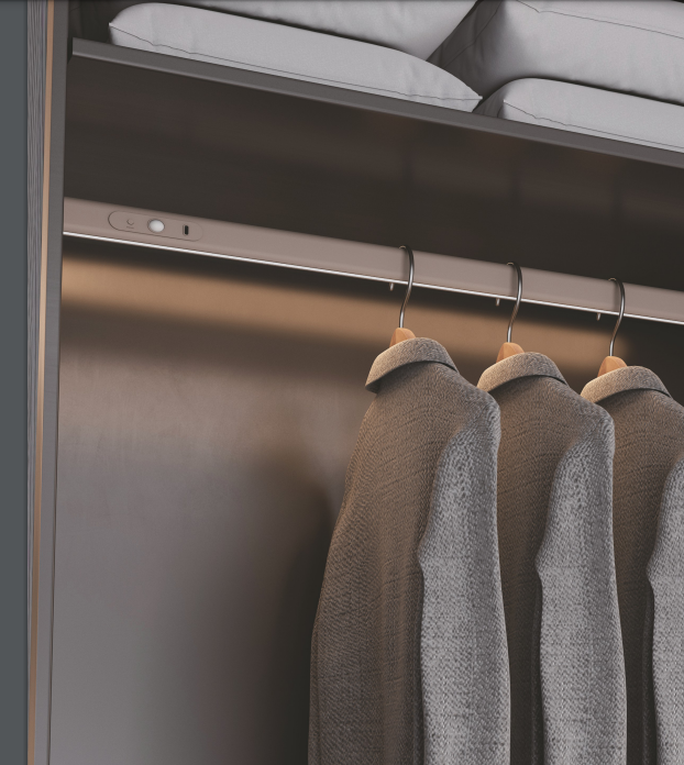 3000k/4000k/6000k Color Temperature Wardrobe Hanging Rail Light with PIR Sensor and PMMA