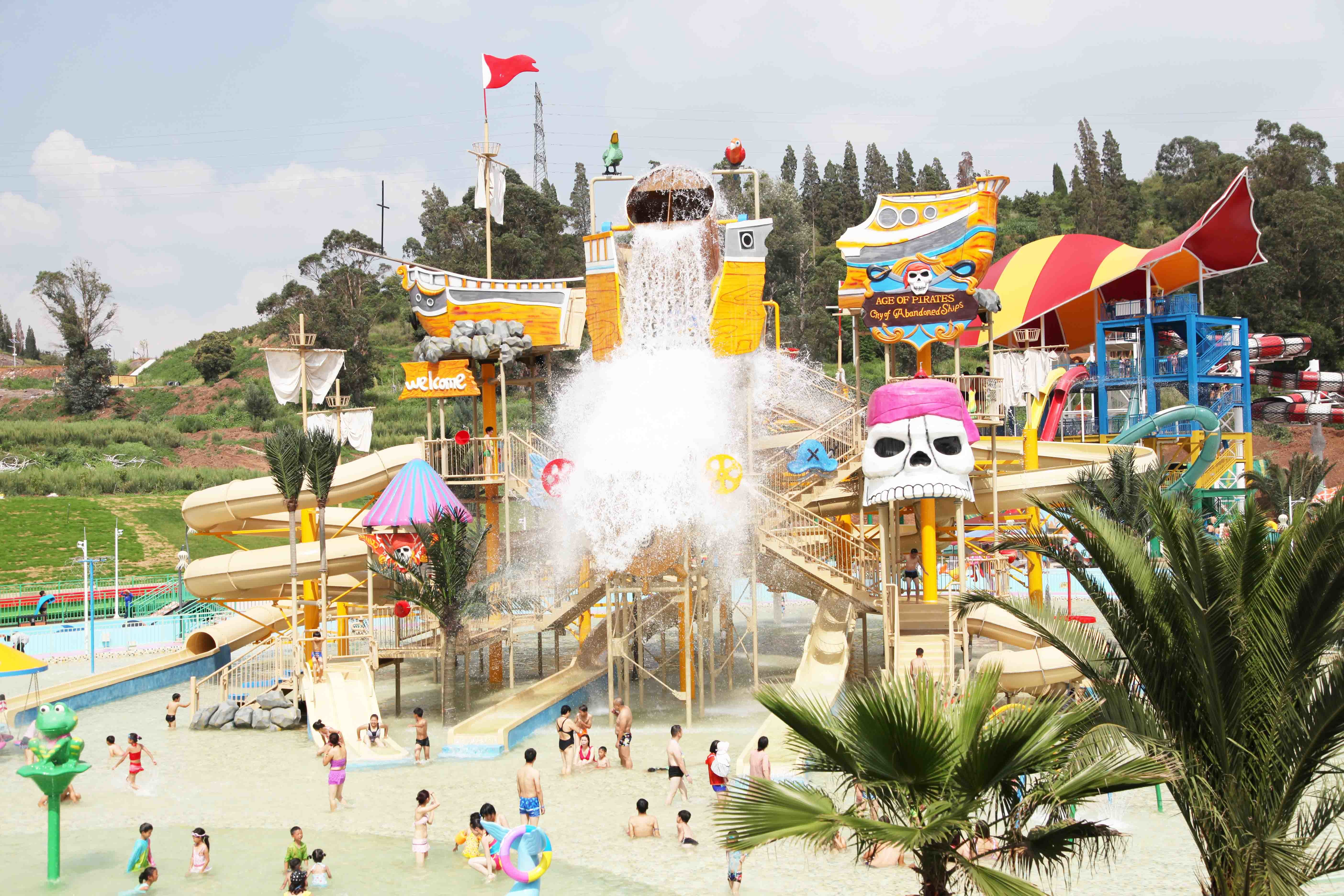 Funny Aqua Playground Fun Water Slides Combination With Biggest Water Slide For Family