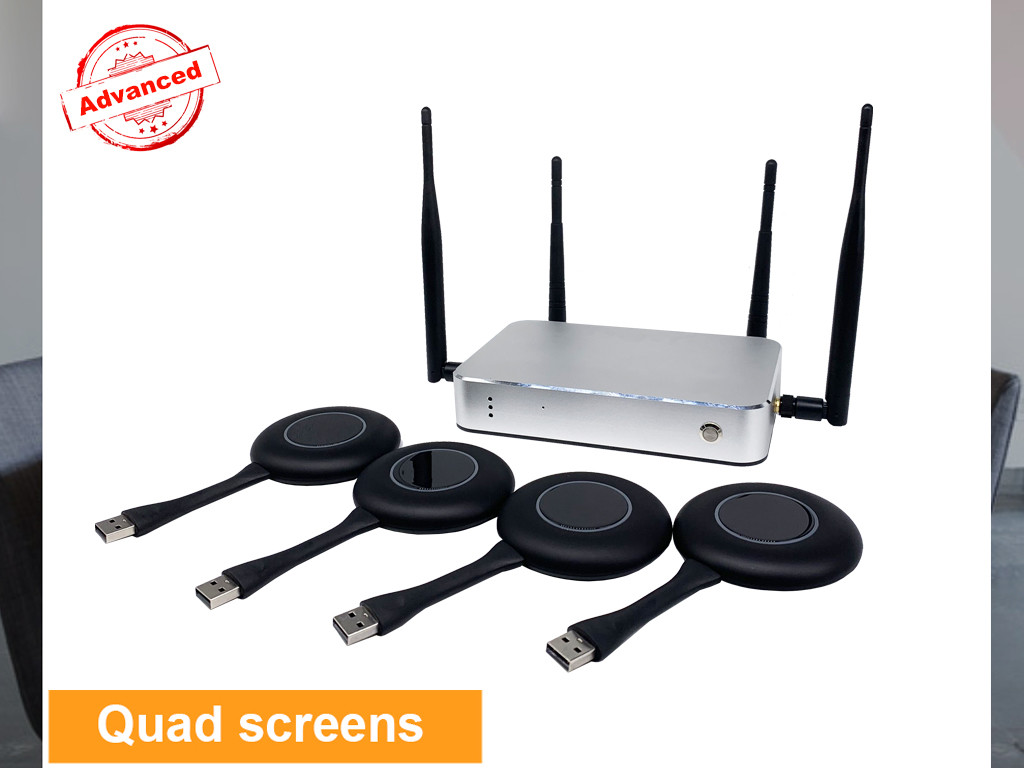 300Mbps Meeting Room Wireless Presentation System 4 Transmitter With 1 Receiver Box