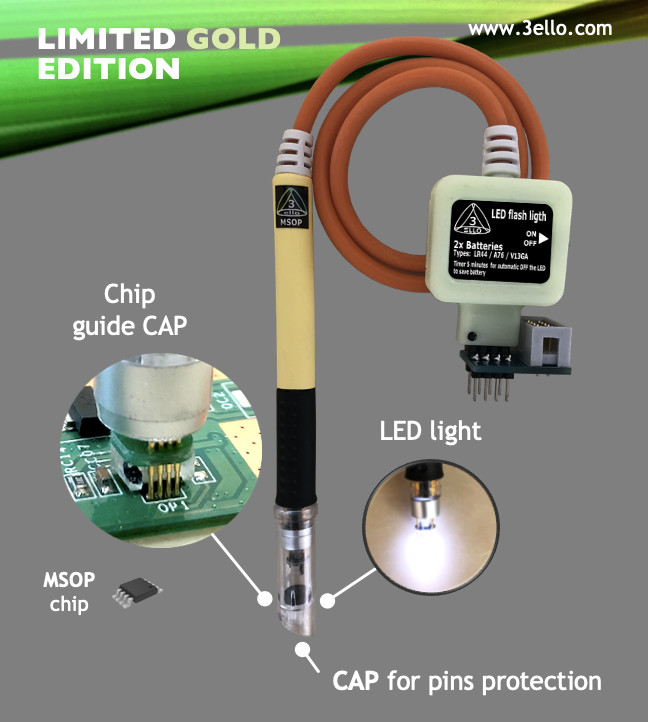UPA CABLE MSOP-8 TO DIP-8 cable for EEPROM FLASH Debuging Data in circuit/on board repairing tools dolden edit for car