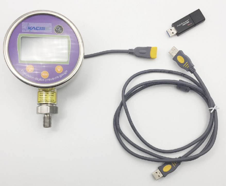 Digital water pressure gauge and data logger for pressure weight 0.6Kg with 4.2V rechargeable lithium battery
