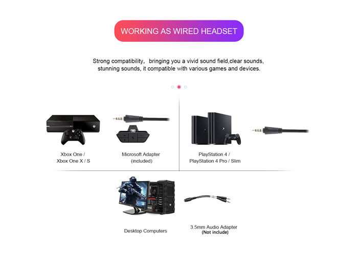 2.5hrs Charging Bluetooth Wireless Gaming Headset 400mAh 50mm Speaker