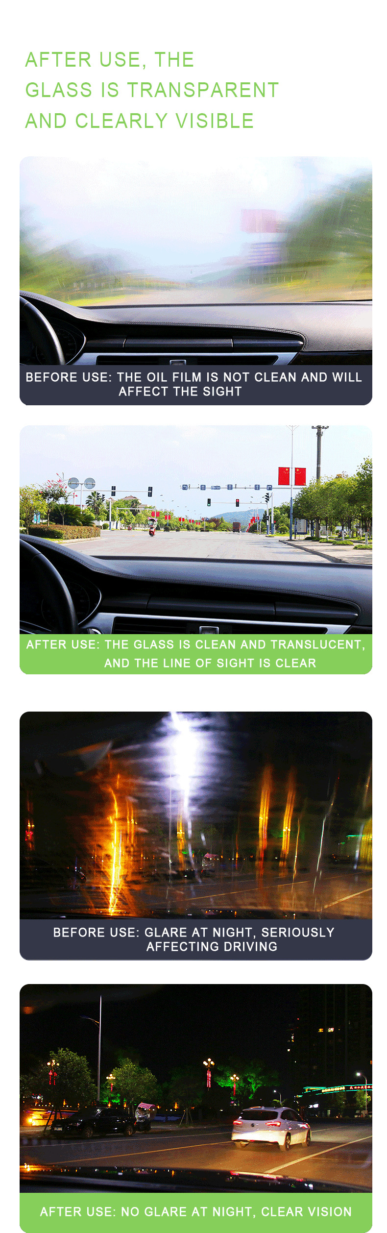 Translucent Glass Car Paint Cleaner 500ml Spray Refreshing Vision