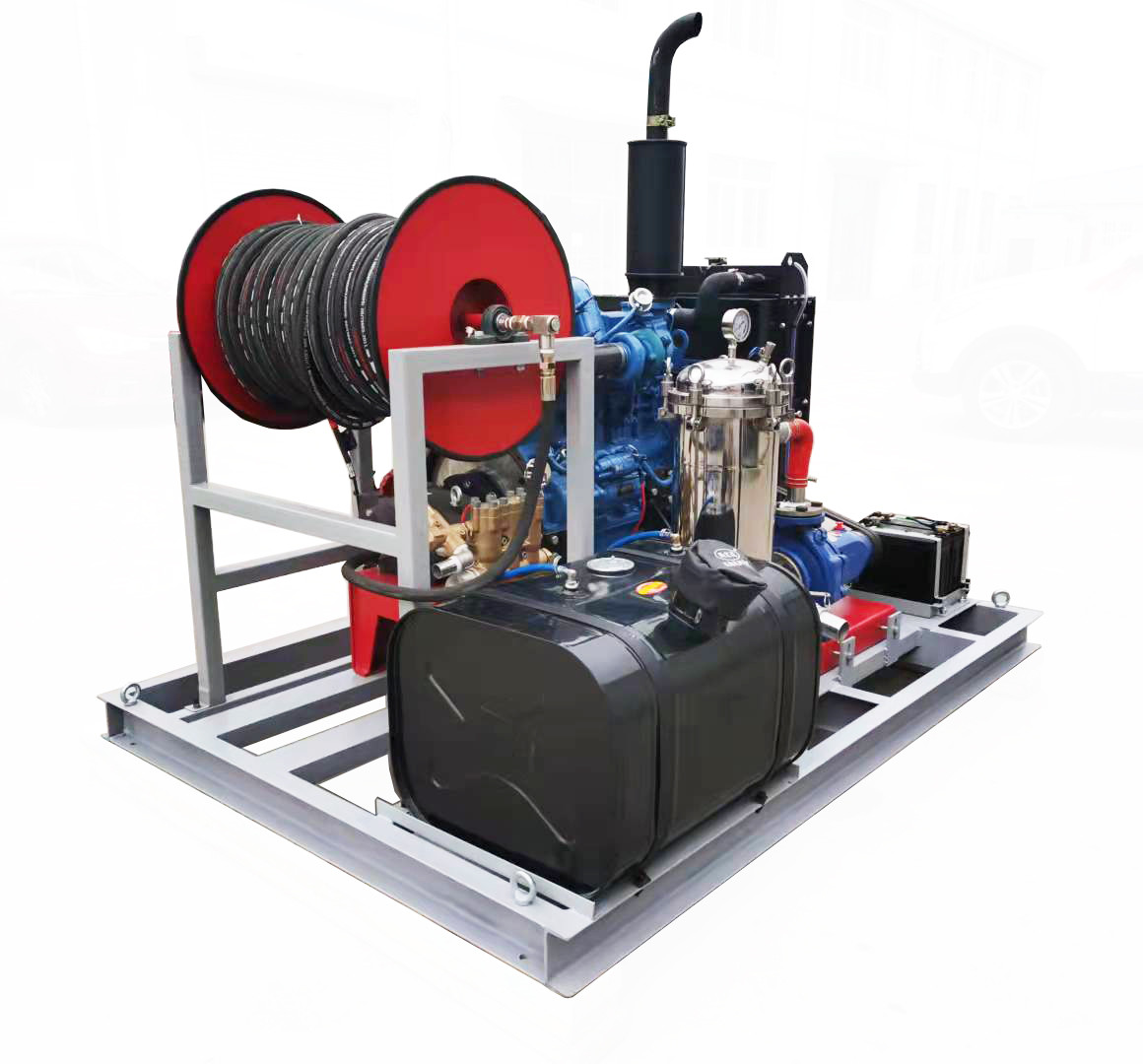 High Pressure Water Jet Pipe Cleaning Large Diesel Driven 180x150x100cm